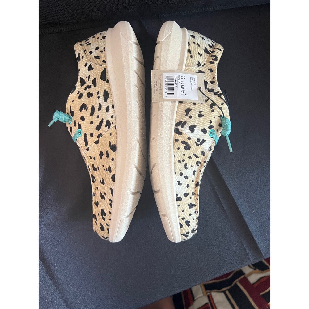 Ariat Hilo Women 10 Washed Animal Print Canvas Slip On Loafers Turquoise - Picture 8 of 8
